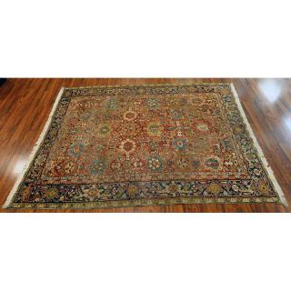 Appraisal: Large Semi Antique Heriz Rug Worn some discoloration dirty and