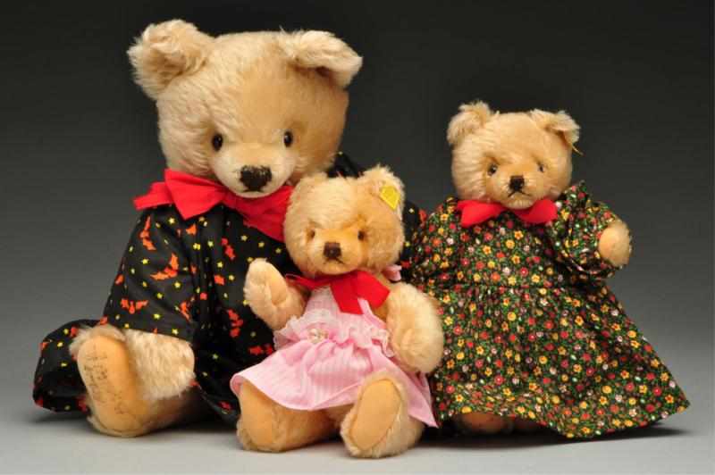 Appraisal: Lot of Steiff Teddy Bears In Various Dresses Condition Excellent