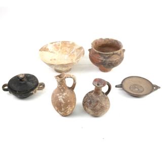 Appraisal: Lot of Ancient Pottery Bowls Vessels Lot of six early