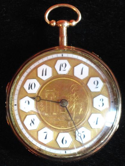 Appraisal: Swiss yellow gold open face pocket watchmid th century