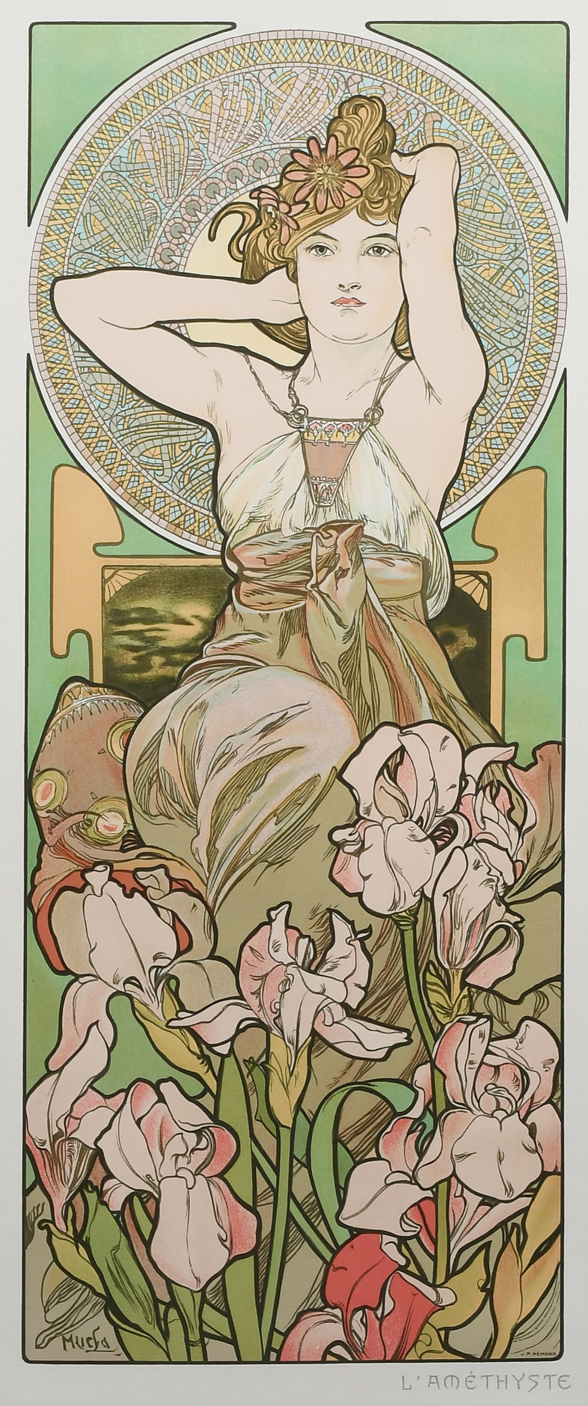 Appraisal: MUCHA Alphonse AFTER French American - ''L'Amethyste'' sight size ''