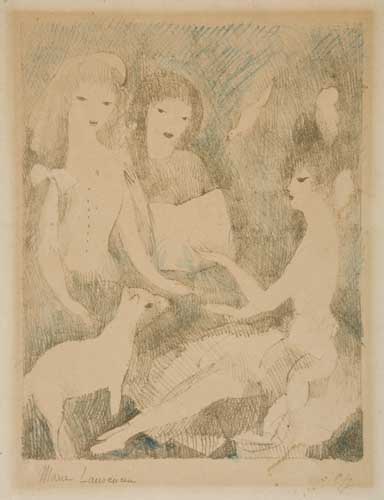 Appraisal: MARIE LAURENCIN Le Concert Lithograph with hand coloring in blue