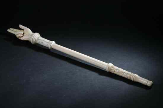 Appraisal: FRENCH IVORY MAIN DE JUSTICE last quarter th century Turned