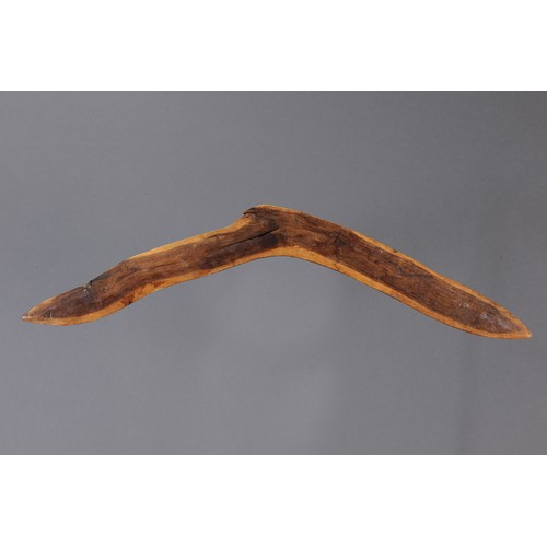 Appraisal: UNUSUAL RARE EARLY BOOMERANG VICTORIA Carved and adzed hardwood Of