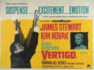 Appraisal: Vertigo British Quad film poster directed by Alfred Hitchcock Paramount