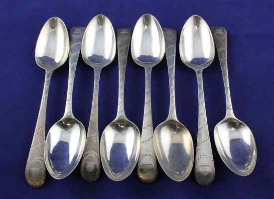 Appraisal: A set of eight George III silver Old English pattern