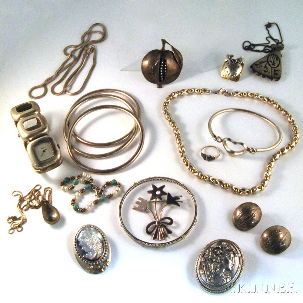 Appraisal: Group of Mostly Sterling Silver Jewelry including a set of