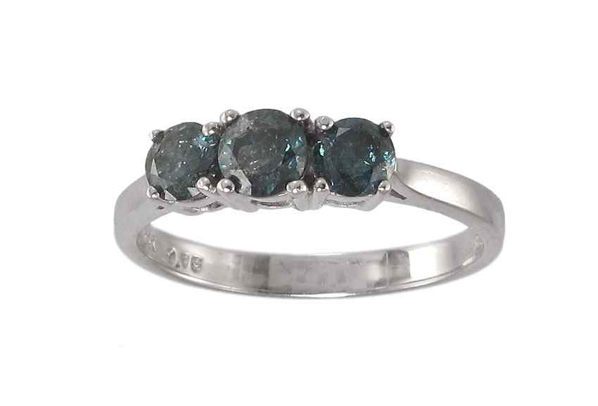 Appraisal: BLUE GREEN DIAMOND STONE RING K white gold ring contains