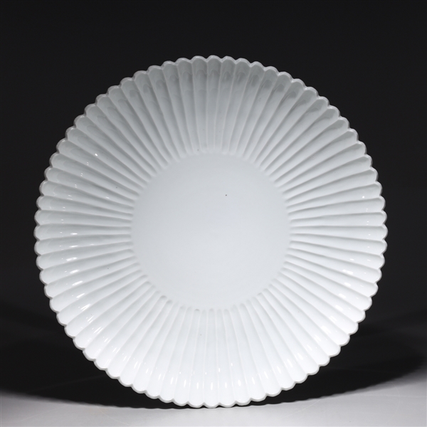 Appraisal: Chinese white glazed charger with scalloped edges overall good condition