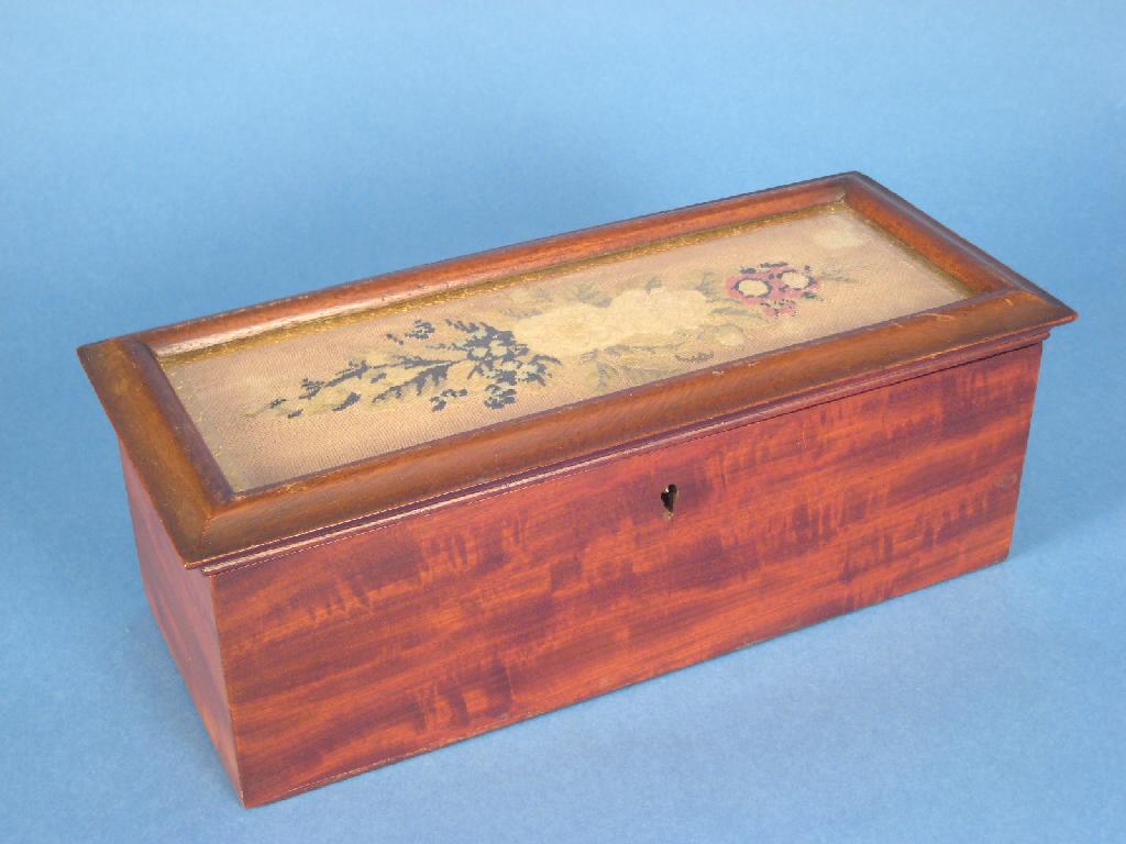 Appraisal: A th Century mahogany Box of rectangular form the hinged