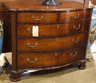 Appraisal: George III style mahogany chest circa having a serpentine top