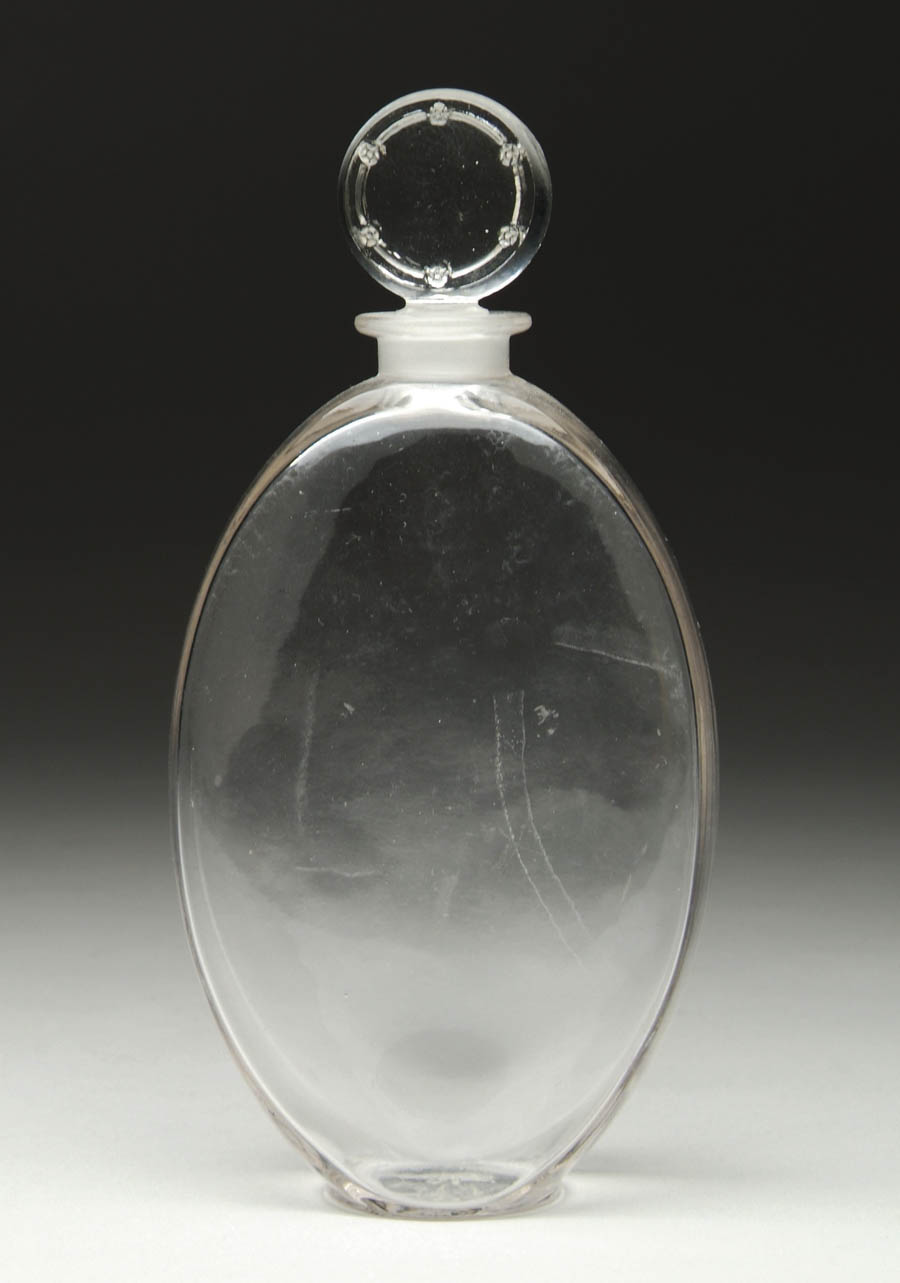 Appraisal: LALIQUE ARYS NO UNJOURVIENDRA BOTTLE Nice Lalique scent bottle has