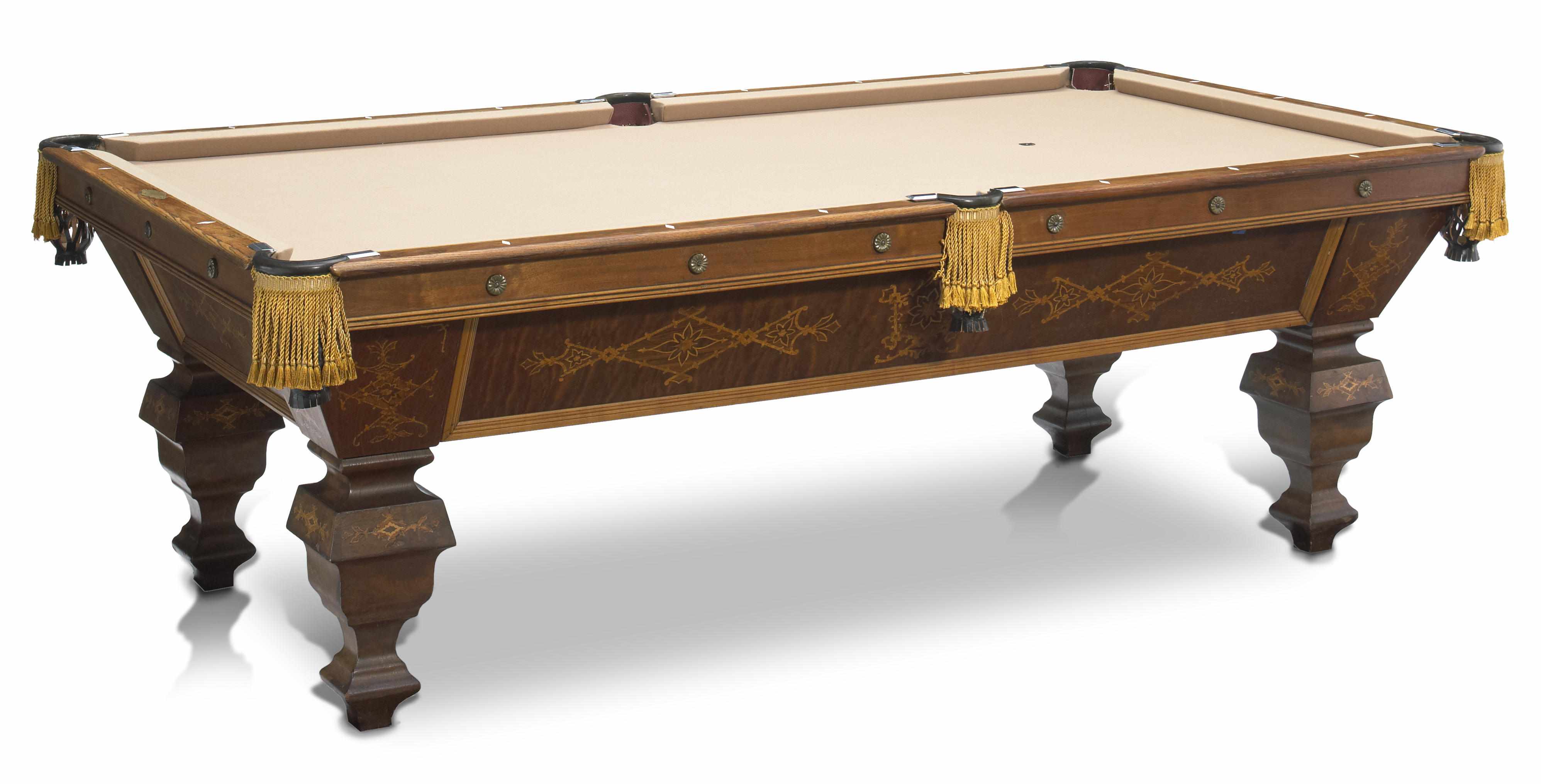 Appraisal: A Brunswick-Balke-Collender Monarch marquetry inlaid walnut and oak billiards table