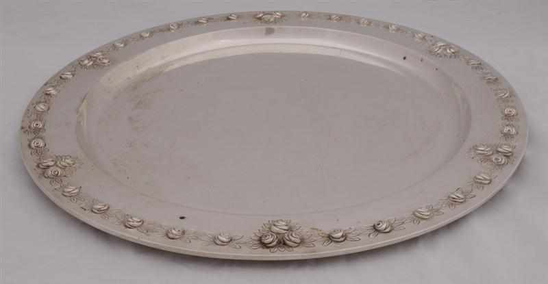 Appraisal: SANBORN'S SILVER CIRCULAR TRAY The rim repouss and chased with