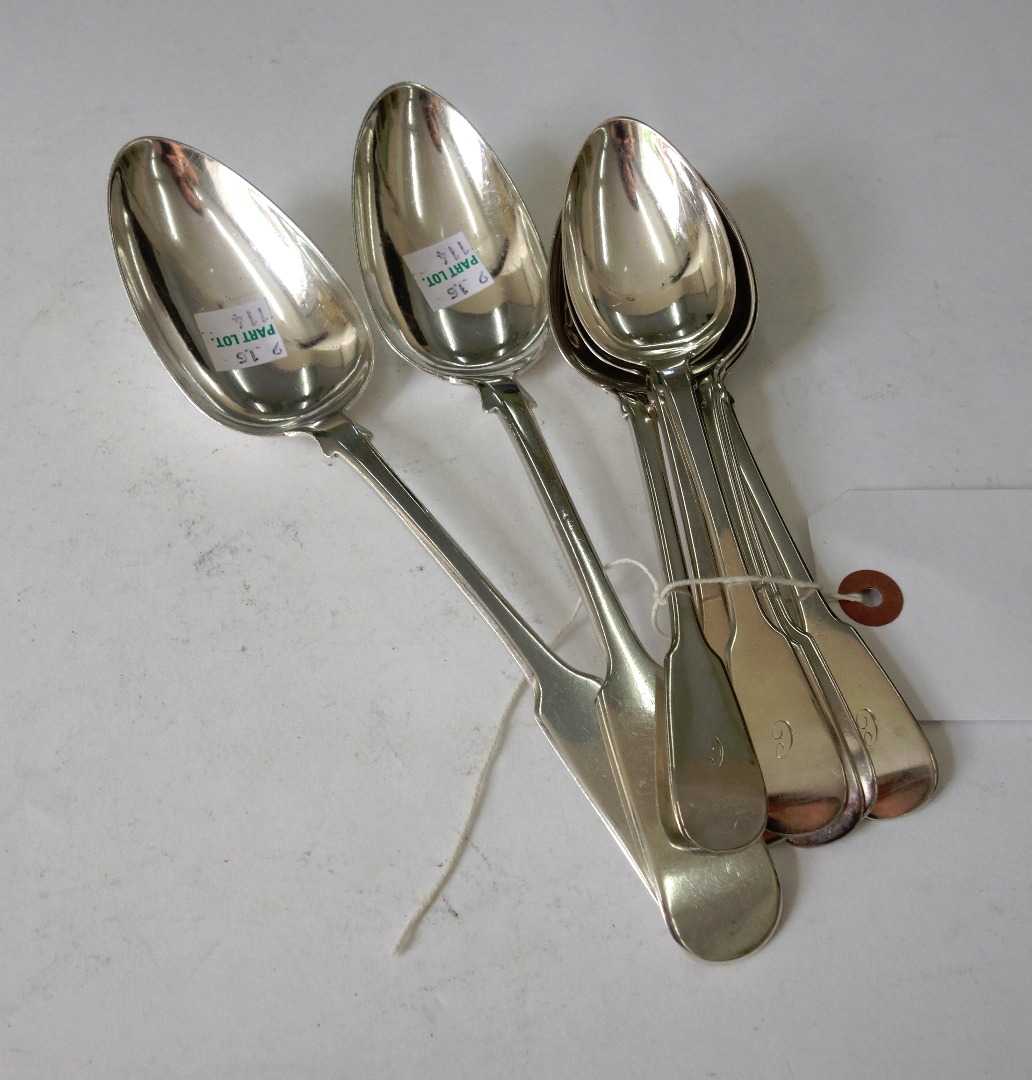 Appraisal: A set of six William IV Scottish silver fiddle pattern