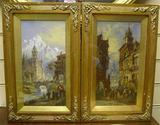 Appraisal: Felice Auguste Rezia fl - pair of oils on card