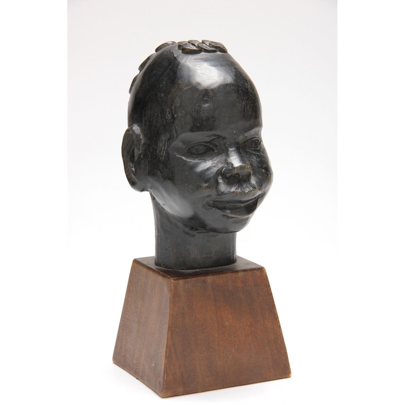 Appraisal: Roger Favin French - Carved Head of an African Child