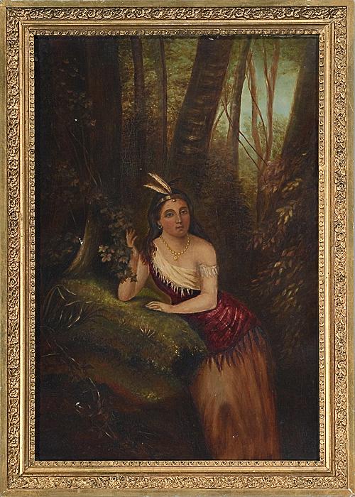 Appraisal: POCAHONTAS IN THE MANNER OF GEORGE WINTER oil on board