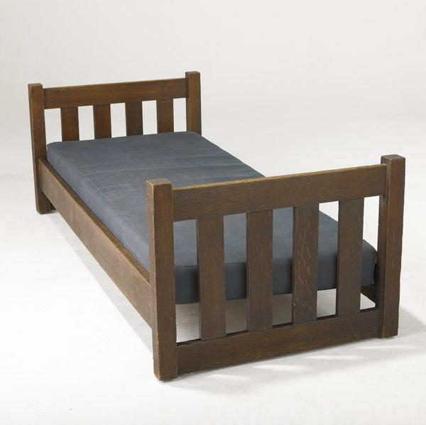 Appraisal: ARTS CRAFTS Oak daybed x x