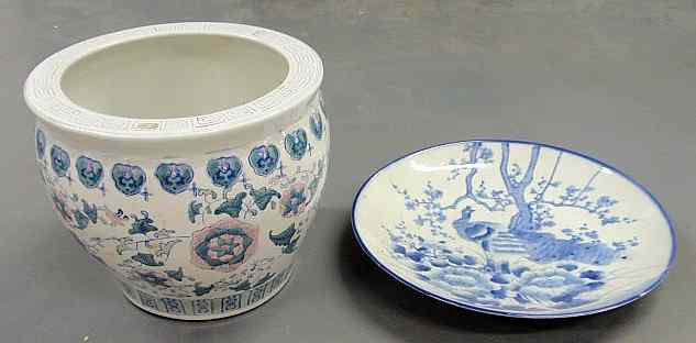 Appraisal: Chinese blue and white porcelain charger th c dia and