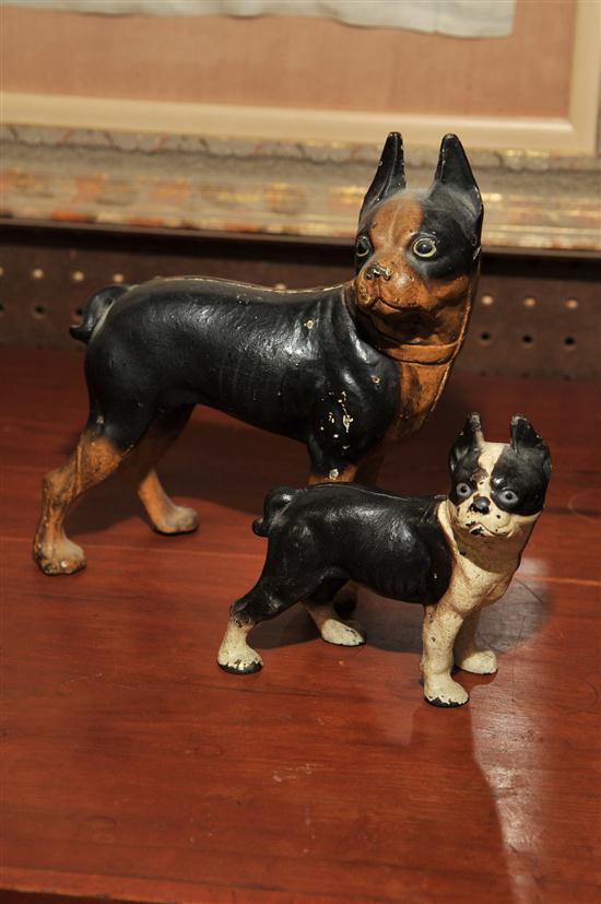 Appraisal: TWO BOSTON TERRIER DOORSTOPS American early th century cast iron