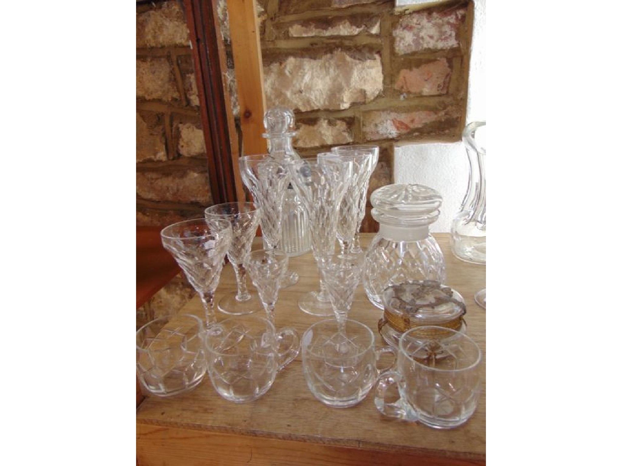 Appraisal: A collection of glassware including a decanter and matched stopper