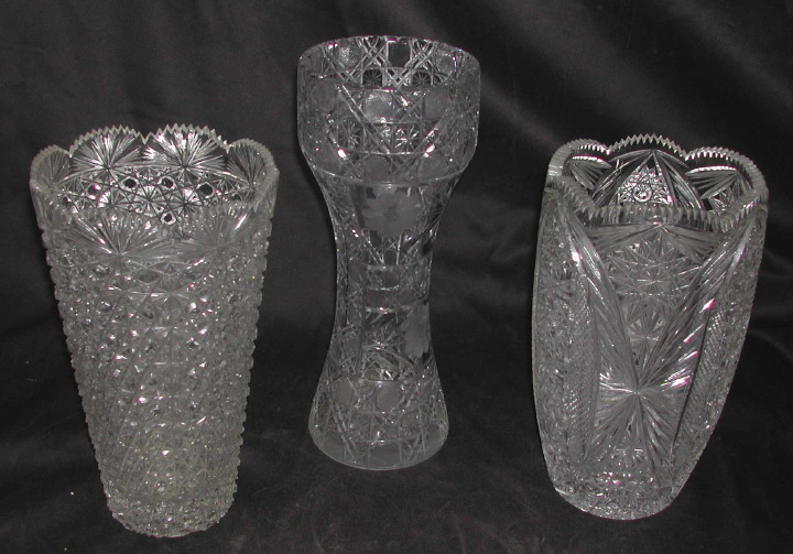 Appraisal: Interesting Three-Piece Collection of Brilliant-Cut Glass comprised of an American