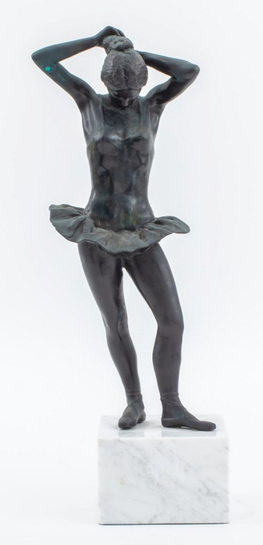 Appraisal: SIGNED IMPRESSIONISTIC BRONZE BALLERINA SCULPTURE Impressionistic patinated and verdigris bronze