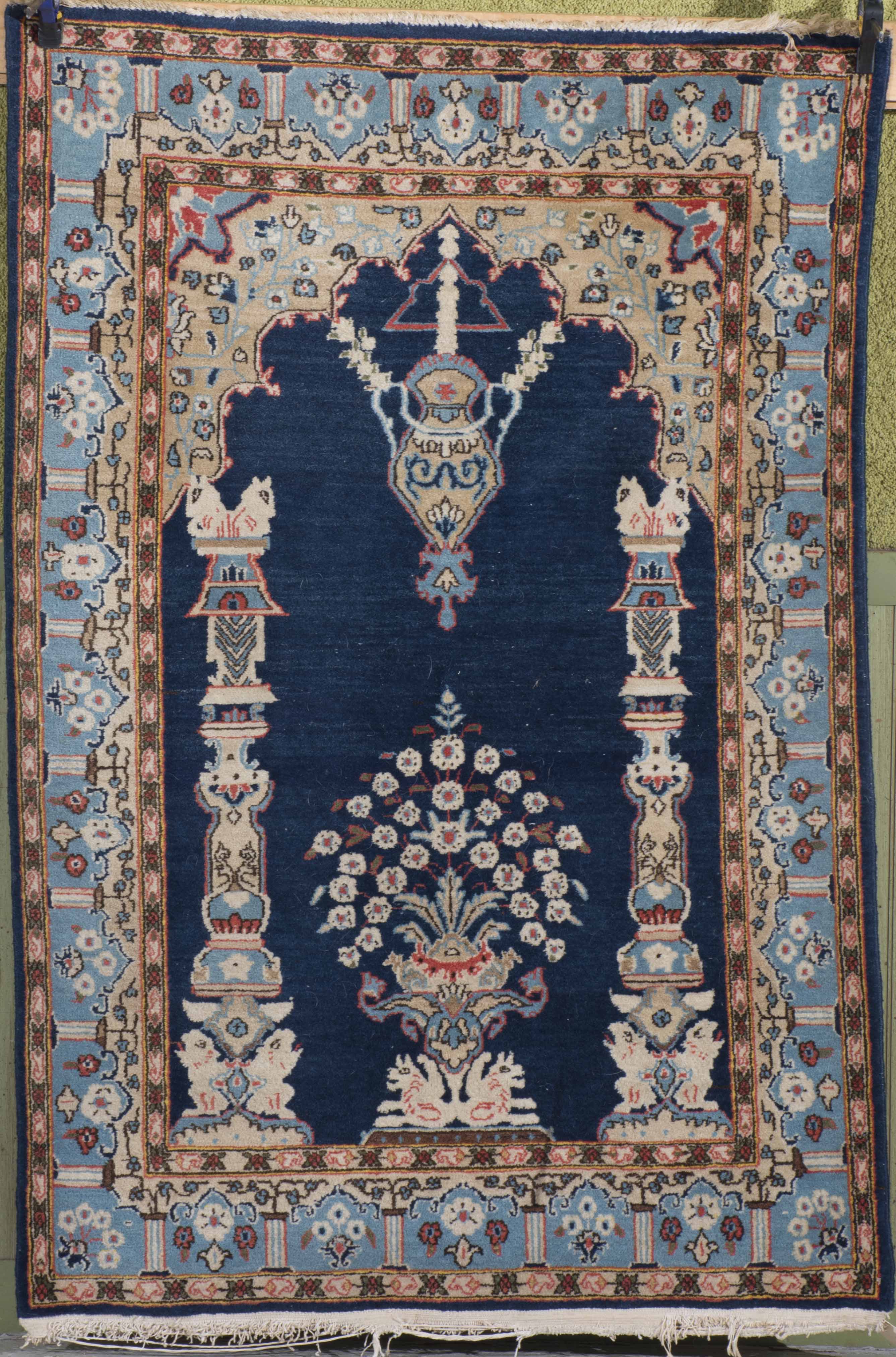 Appraisal: ORIENTAL RUG PERSIAN PRAYER ' x ' Flowering branches in