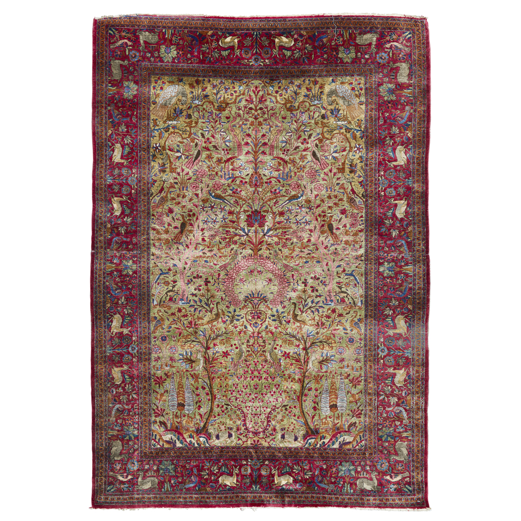 Appraisal: KASHAN SILK RUG CENTRAL PERSIA LATE TH EARLY TH CENTURY