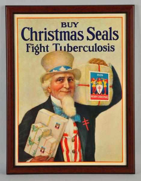 Appraisal: Christmas Seals Tuberculosis Advertising Sign Description Great image of Uncle