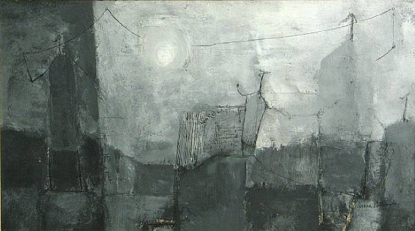 Appraisal: Irene Pattinson American Untitled Abstract city in gray signed 'Irene