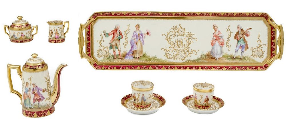 Appraisal: Dresden Porcelain Tete a Tete tea set A quality Dresden