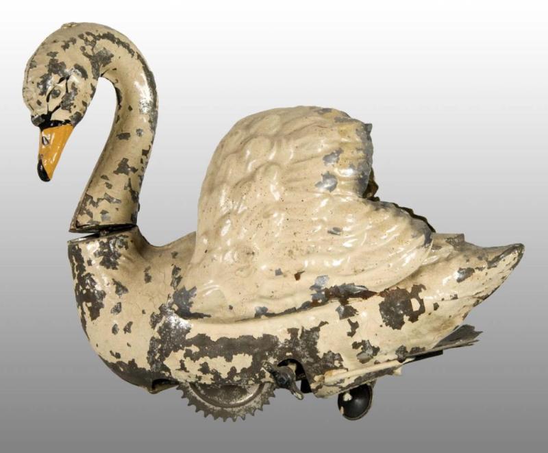 Appraisal: Tin Hand-Painted Swan Wind-Up Toy Description German Working When wound