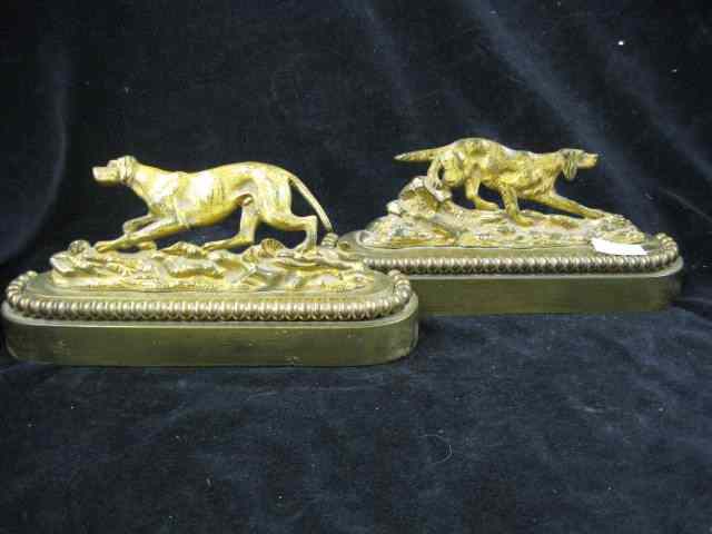 Appraisal: Pair of Victorian Figural Bronzed Dog Bookends '' tall ''