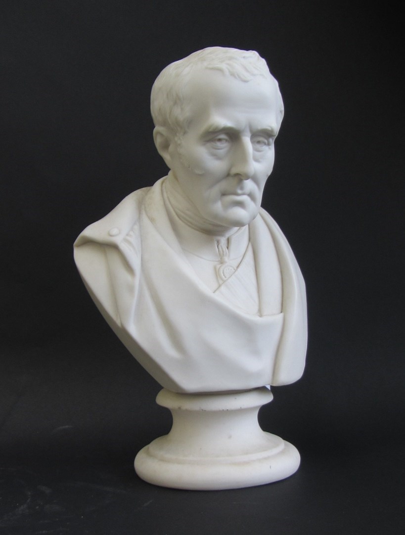 Appraisal: A Copeland bust of 'The Duke of Wellington' raised on