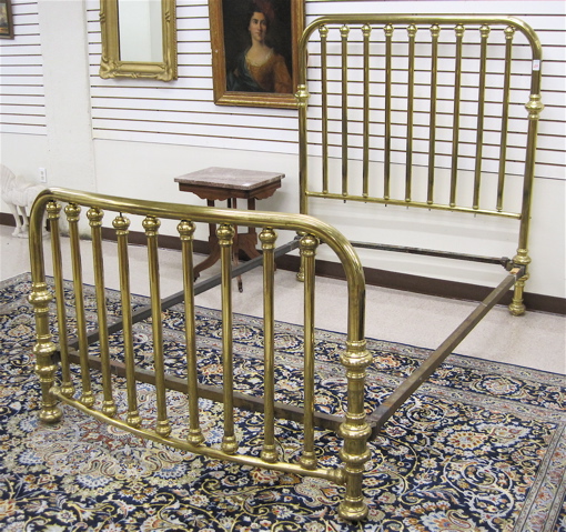 Appraisal: POST-VICTORIAN BRASS AND BRASSED METAL BED American early th century