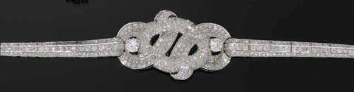 Appraisal: DIAMOND BRACELET MELLERIO Paris Platinum Very fancy bracelet the top