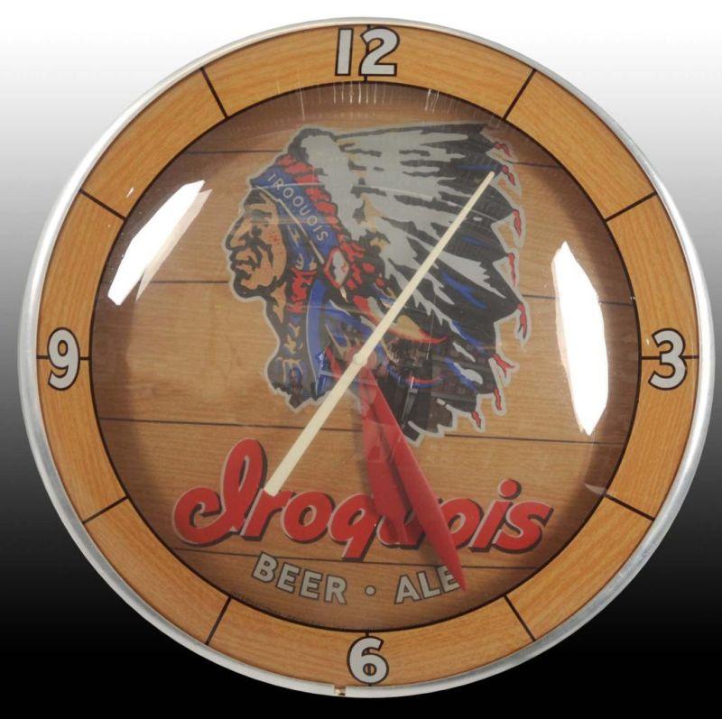 Appraisal: Iroquois Beer Double Bubble Light-Up Clock Description Electric Very clean