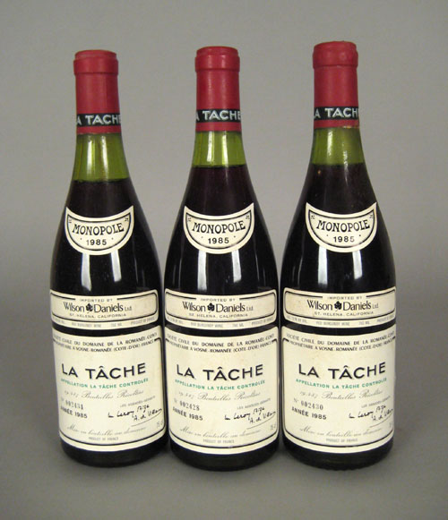 Appraisal: Three ml bottles of La Tache Domaine de la Romanee