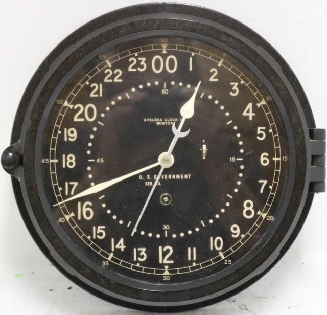 Appraisal: WORLD WAR II ERA CHELSEA BAKELITE SHIP'S CLOCK MADE FOR