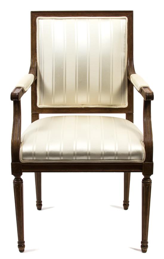 Appraisal: Sale Lot A Louis XVI Style Walnut Framed Fauteuil Height