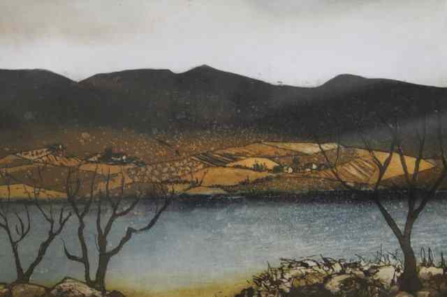 Appraisal: CHRIS REID b 'Lakeside' showing baron trees by the edge