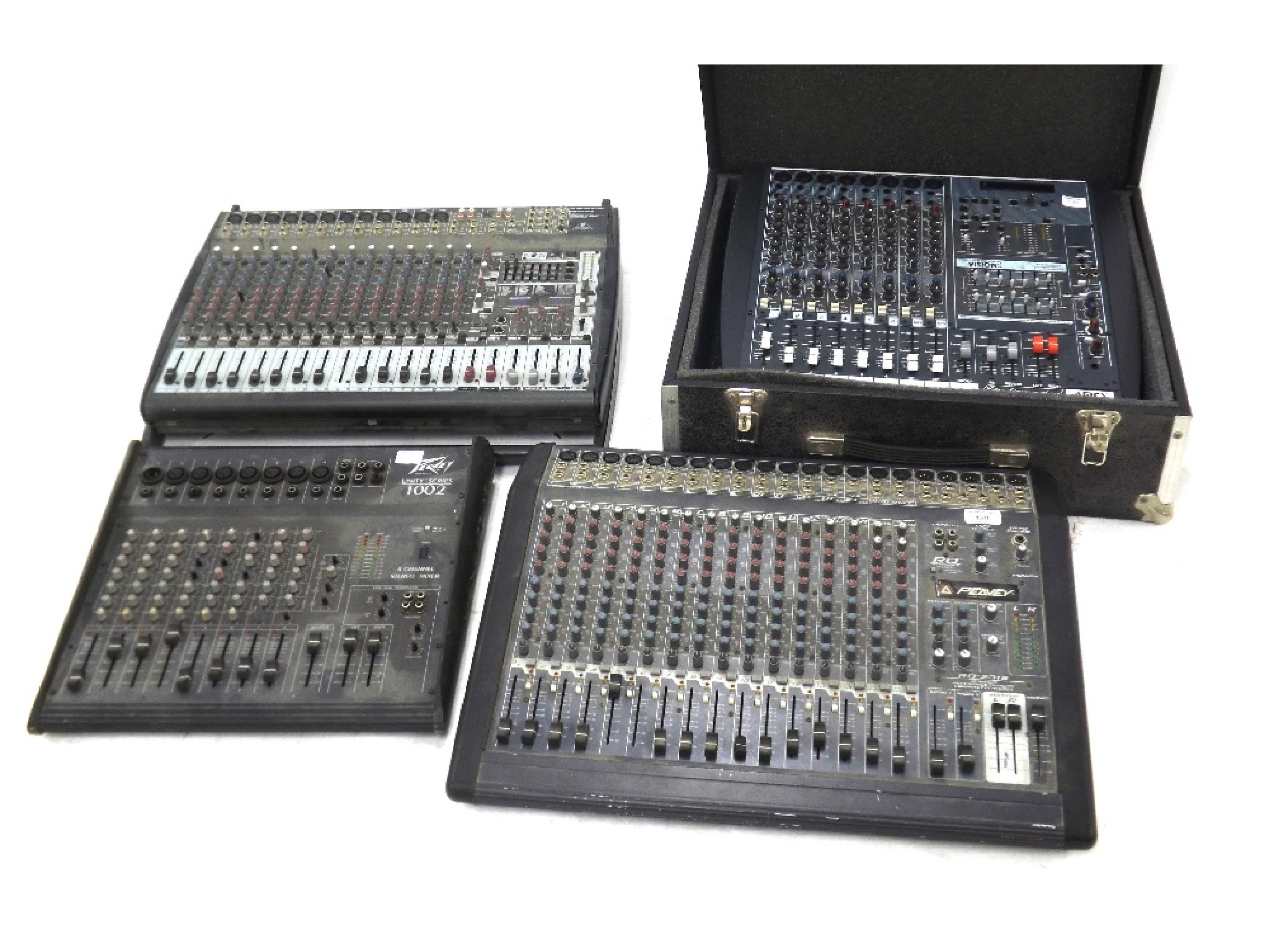 Appraisal: Peavey RQ input mixing desk together with three further mixing