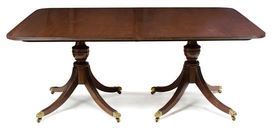 Appraisal: Sale Lot A Georgian Style Mahogany Pedestal Dining Table early