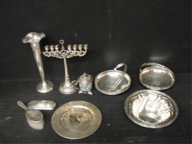 Appraisal: Lot of Assorted Silver Pieces including monogrammed baby brush trumpet