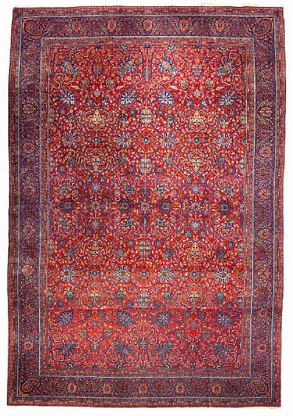 Appraisal: A 'Manchester' Kashan carpet Central Persia circa size approximately ft