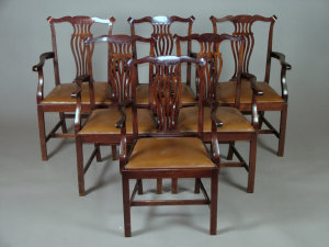 Appraisal: A set of six Chippendale style mahogany dining chairs circa