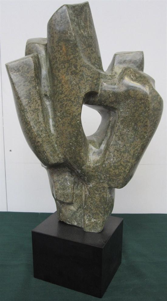 Appraisal: ZIMET JOAN Modern green marble abstract figure H on a