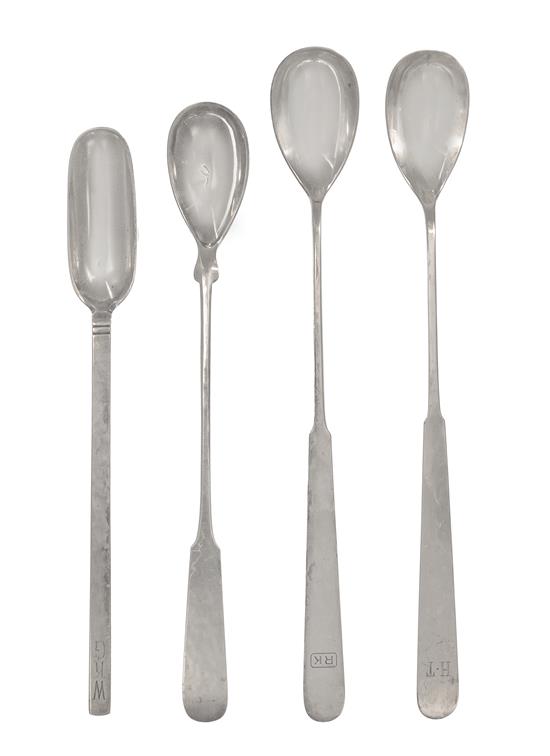 Appraisal: Sale Lot Four American Silver Stirring Spoons Clemens Friedell Pasadena